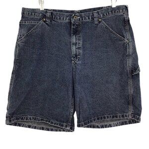 Vintage Lee Mens 38R Dungarees Denim Blue Jean Shorts Hammer Loop Jorts 90s Y2K